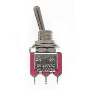 Miniatronics Mini Toggle Switch-SPDT-5 Amp-120 V-1/4 in Dia [8 pcs] MNT3622002