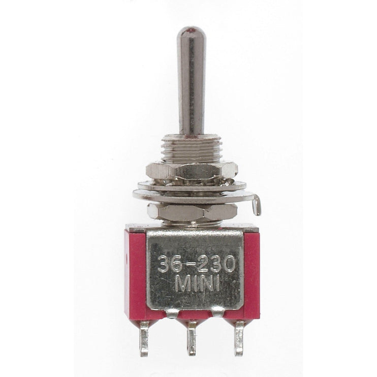 Miniatronics Mini Toggle Switch-Ctr Off-SPDT-5 Amp-120 V-1/4 in Dia [8 pcs] MNT3625004