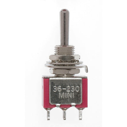 Miniatronics Mini Toggle Switch-Ctr Off-SPDT-5 Amp-120 V-1/4 in Dia [4 pcs] MNT3623008