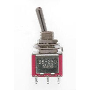 Miniatronics Mini Toggle Switch-DPDT-5 Amp-120 V-1/4 in Dia [4 pcs] MNT3625008
