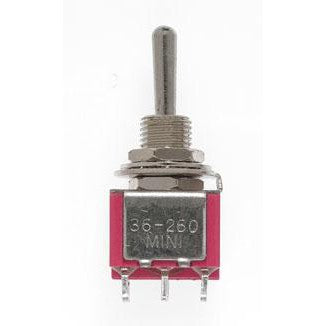 Miniatronics Mini Toggle Switch-Ctr Off-DPDT-5 Amp-120 V-1/4 in Dia [4 pcs] MNT3626008