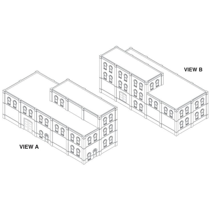 Woodland Scenics HO Scale DPM Arched Window Industrial Building