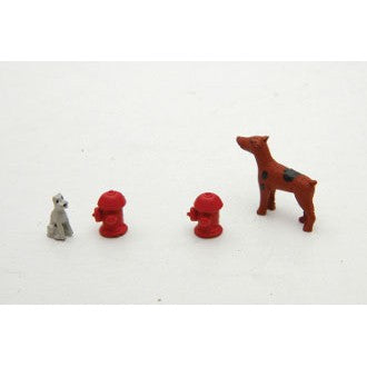 Durango Press 144 HO Scale Dogs And Hydrants(4)