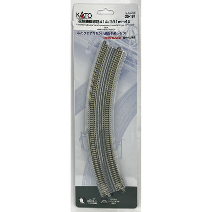 Kato N Scale Unitrack Concrete Tie Dbl.Curve R414/381