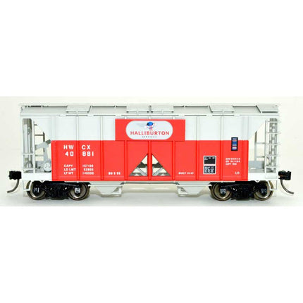 Bowser HO Scale 70 Ton 2 Bay Covered Hopper RTR Halliburton #40986