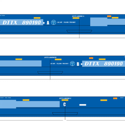 InterMountain TTX (DTTX) Ex BRAN 890190  Gunderson Maxi IV Stack Late articulated 3 unit Well Car