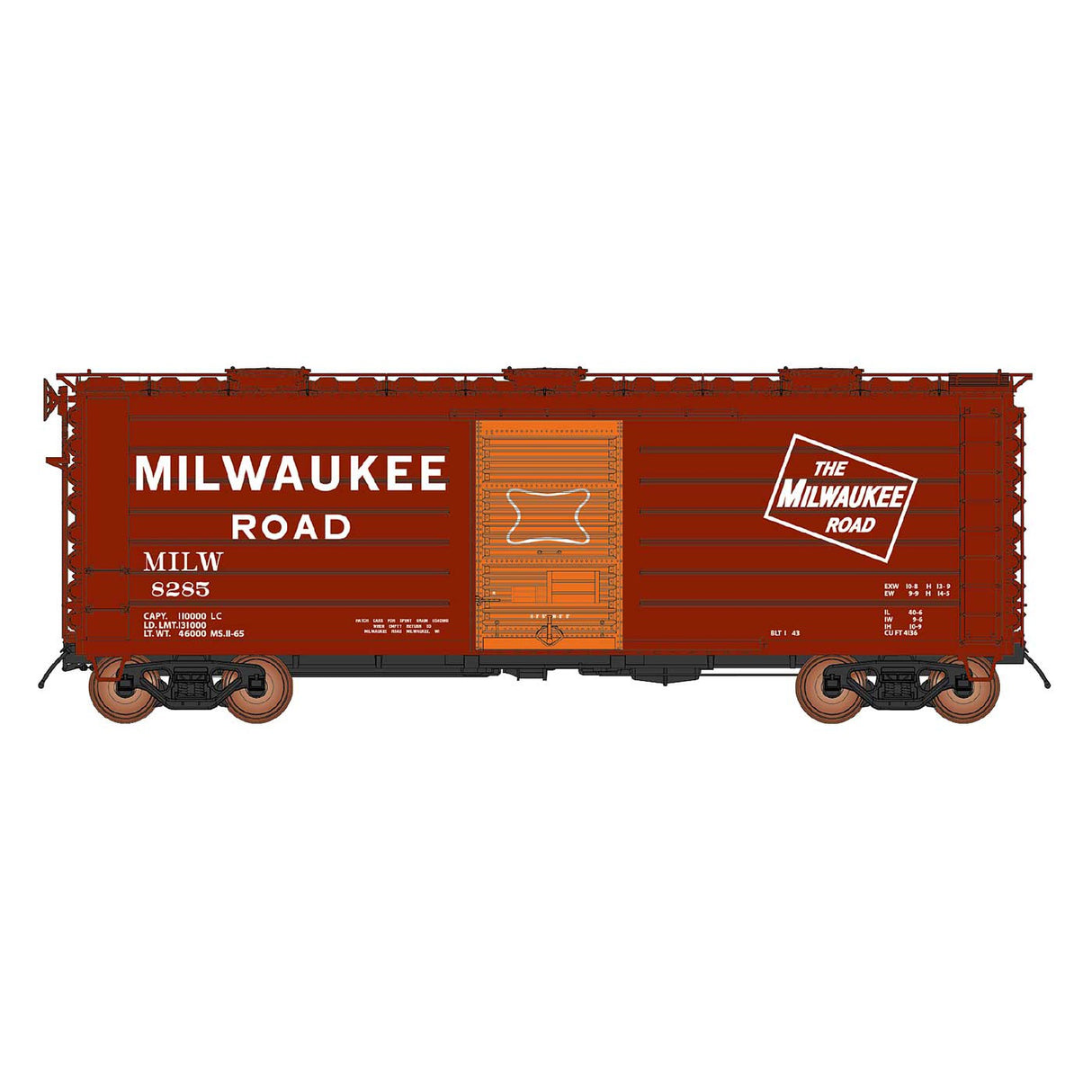 Intermountain HO Scale Milwaukee Road Hiawatha Brewery Spent Grain with Roof Hatches Boxcar 8290