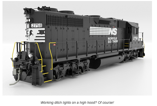 Rapido 38517 HO EMD GP38 High Nose - Sound and DCC -- Norfolk Southern #2758 (black, white)