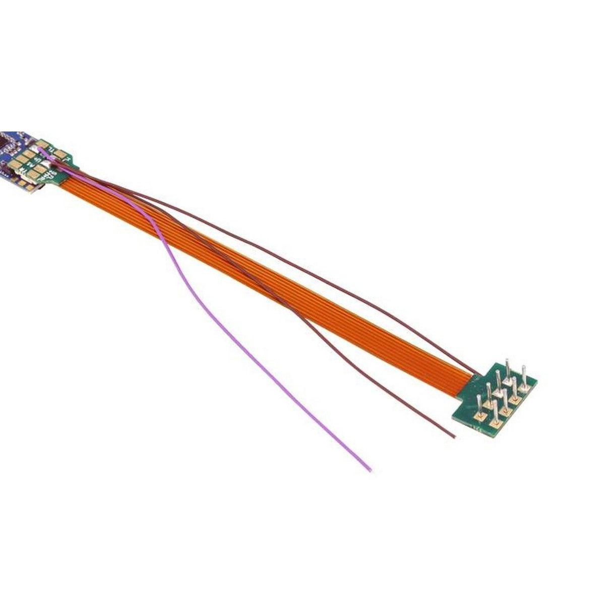 ESU adapter board, 18-pin Next-18 socket to NEM652 8-pin, Flex, 88mm, with heat shrink tube