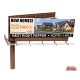 Atlas HO Scale Modern Dual Sided Billboard With Ads - Preassembled BLMA4320