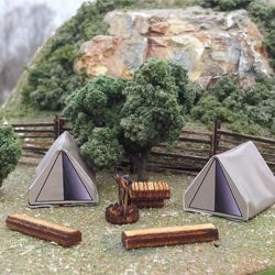 Osborn Models HO Scale Tents + Camp Scene 1113