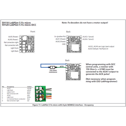 ESU LokPilot 5 FX micro DCC/MM/SX 8-pin NEM652