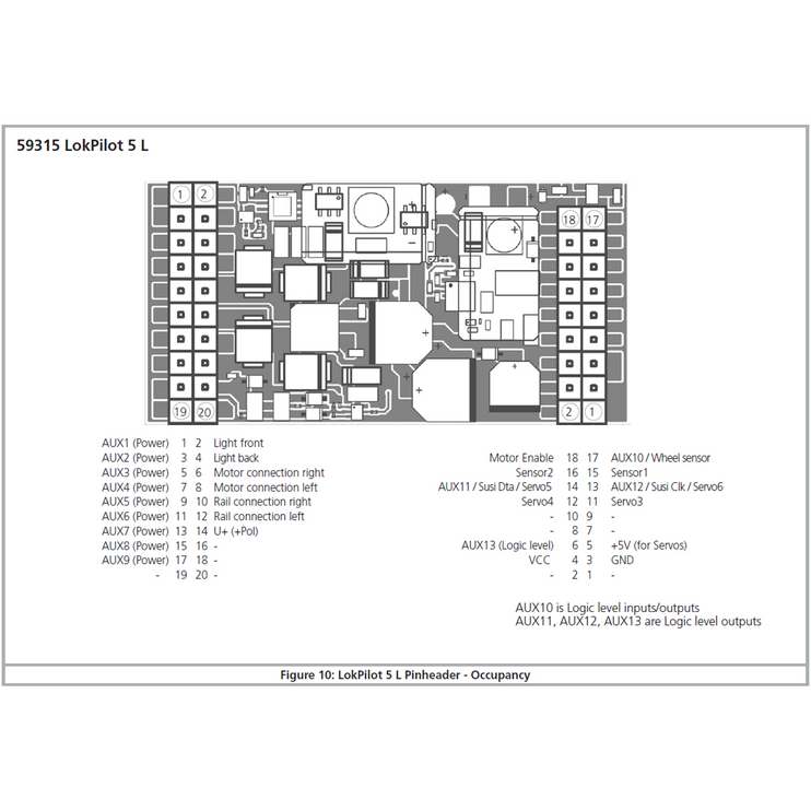 ESU 59315 LokPilot 5 L MM PowerPack Pinheader with Adapter Board