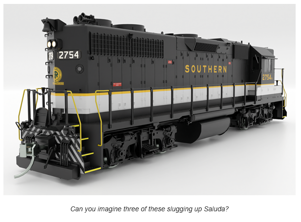 Rapido 38515 HO EMD GP38 High Nose - Sound and DCC -- Southern Railway #2785 (Tuxedo, black, white, gold)