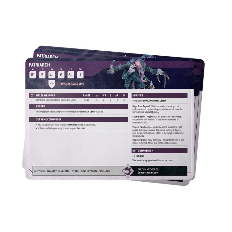 Games Workshop Warhammer 40K Datasheet Cards Genestealer Cults