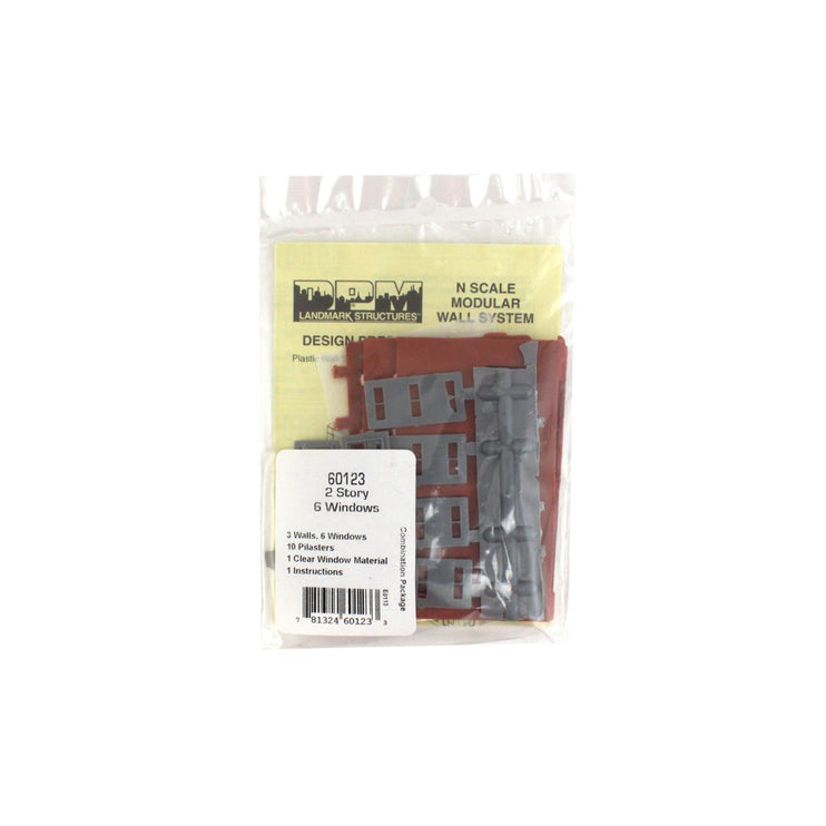 Woodland Scenics N Scale 2-Story Wall 6 Windows DPM Kit