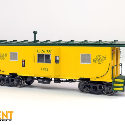 Tangent HO Chicago & Northwestern (C&NW) "Yellow Repaint 1970+" ICC CNW Bay Window Caboose | Fusion Scale Hobbies