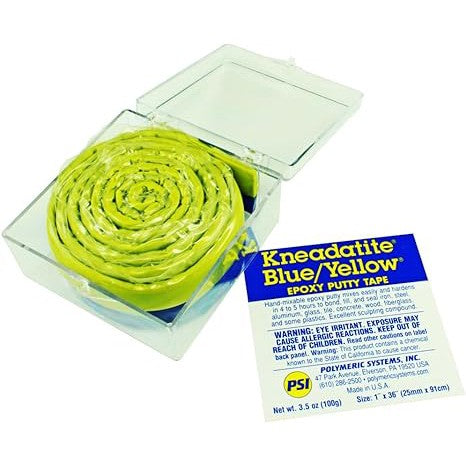 Green Stuff Putty Kneadatite Green Stuff Blue/Yellow Two-Part Epoxy Putty Tape 1"x36" Roll (net wt. 3.5oz.)