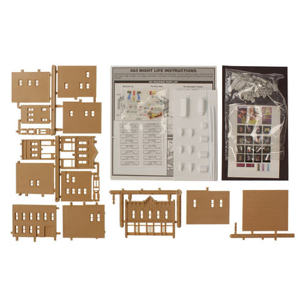 Woodland Scenics N Scale Night Life Buildings DPM Kit