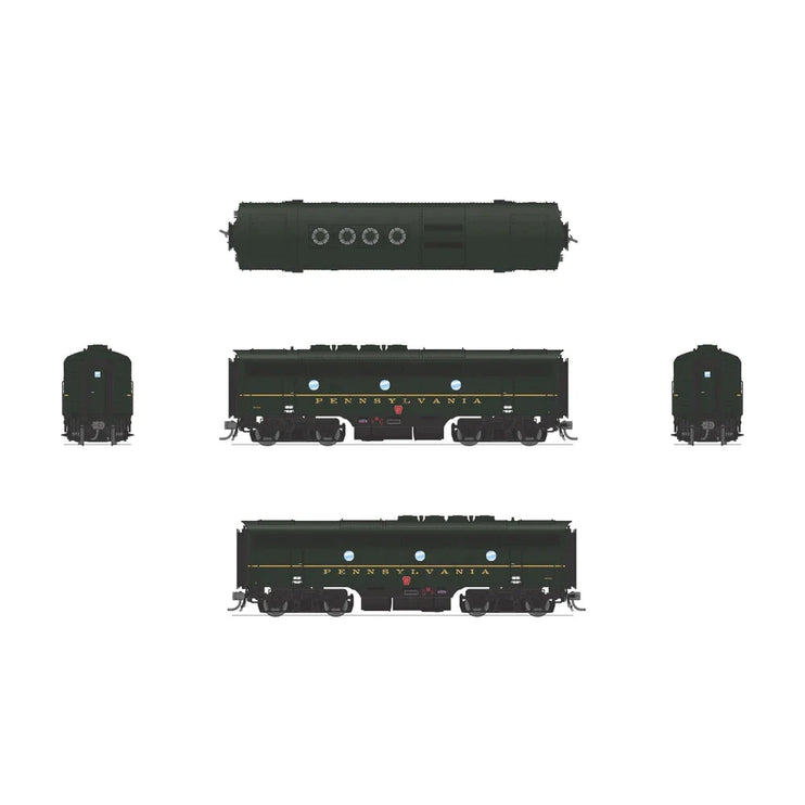 Broadway Limited HO Scale P4 F3 A/B Diesels PRR #9512/9512B/grn single-stripe DC/DC (Pre Owned)