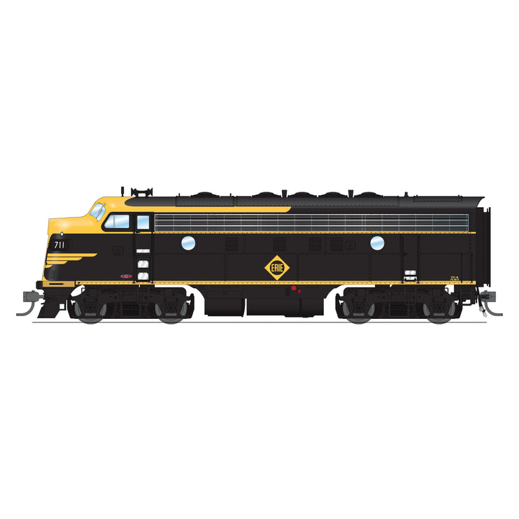 Broadway Limited HO P4 F7 A/B Diesels Erie #711A/711B/blk&yel DC/DCC Sound