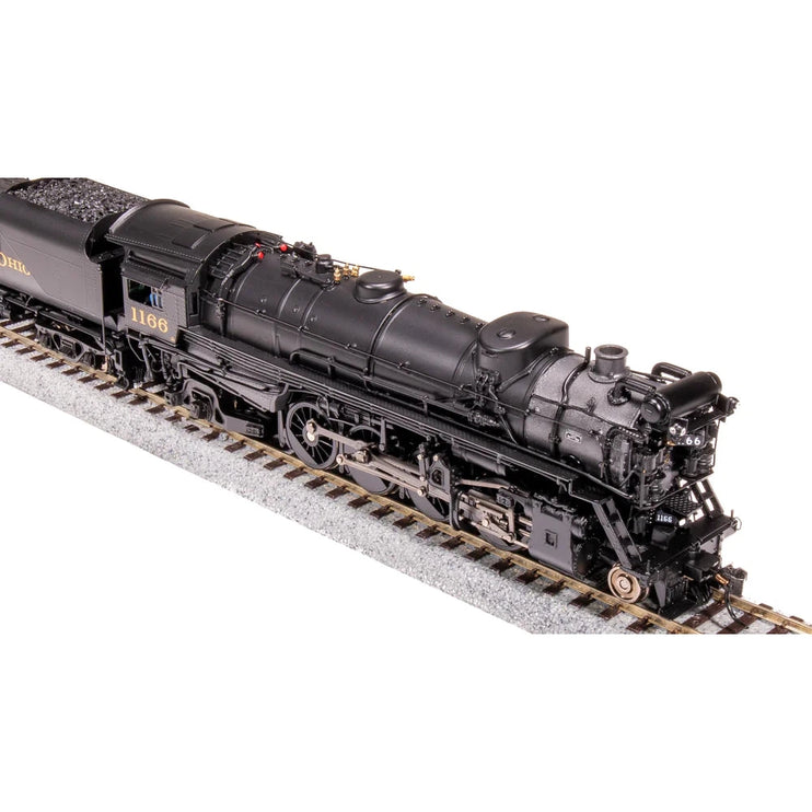 Broadway Limited HO HY C&O K-2 Mikado Steam Loco #1196 w/16-VC Tender DC/DCC