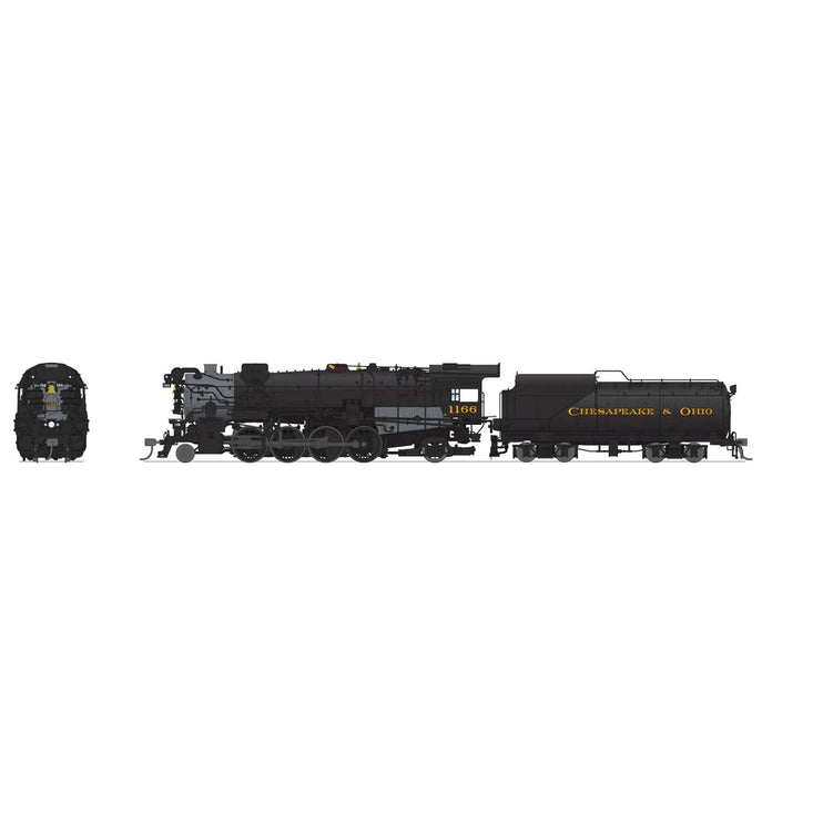 Broadway Limited HO HY C&O K-2 Mikado Steam Loco #1194 w/12-VC Tender DC/DCC