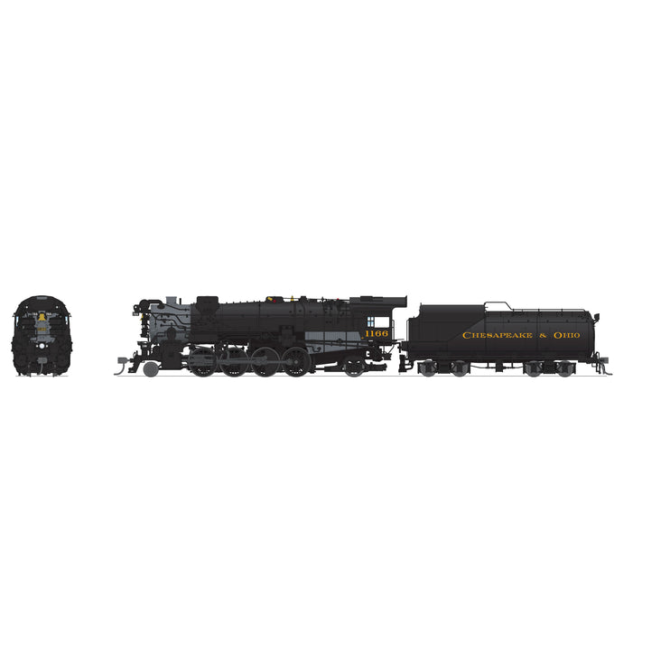 Broadway Limited HO HY C&O K-2 Mikado 2-8-2 Steam Loco #1182/DCC Ready