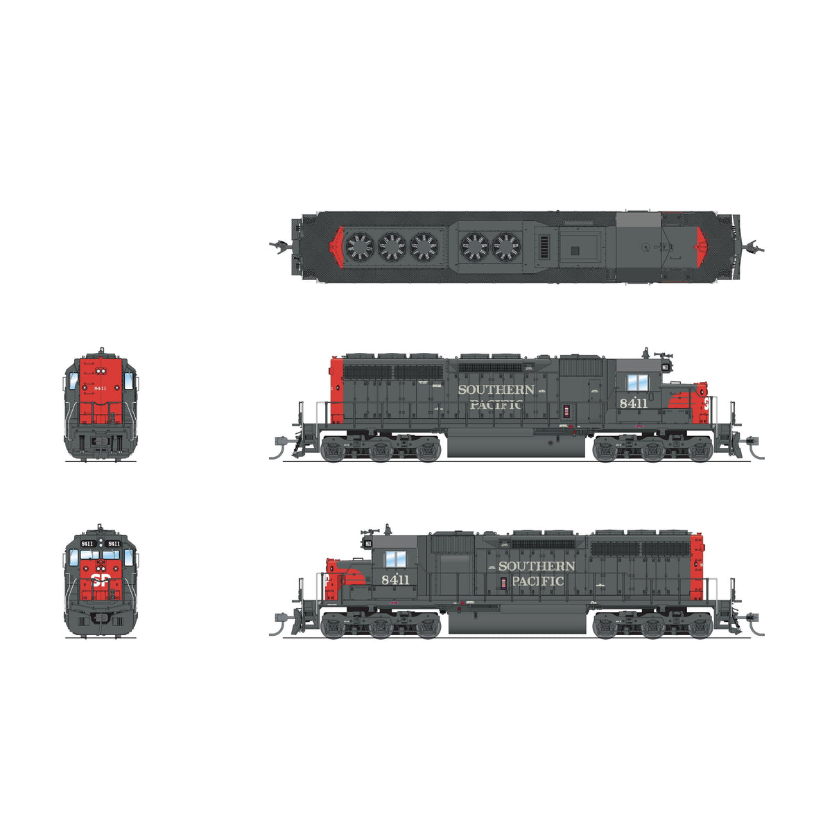 Broadway Limited HO P4 SD40 Diesel SP #8411/Bloody Nose/DC/DCC Sound ...