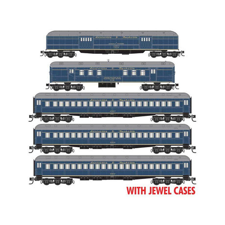 Micro Trains N Scale Louisville & Nashville L&N Heavyweight Cars 5 Pack 416, 1447, 2507, 2510, 2512 With Jewel Case