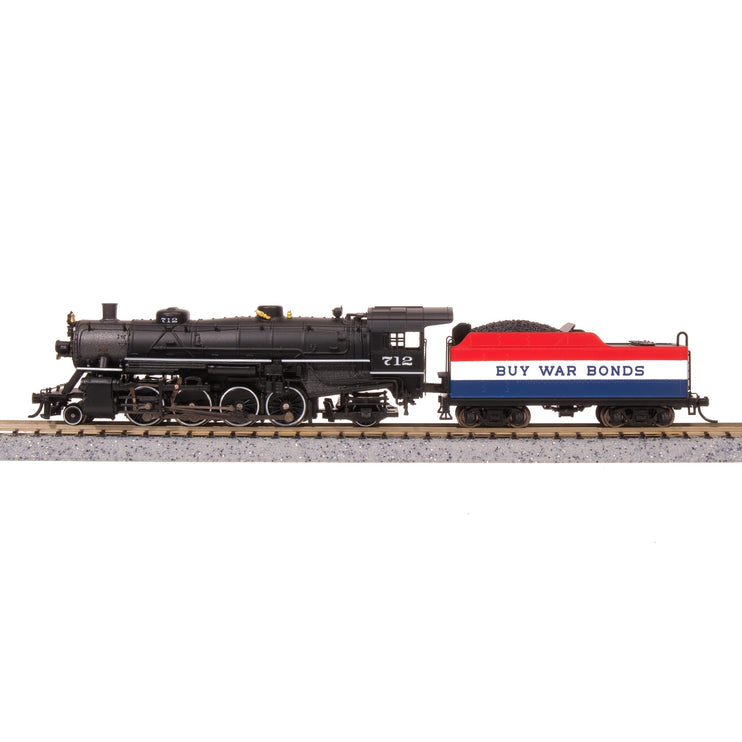 Broadway Limited N USRA Lt.Mikado Steam Loco War Bonds #712/red wht blu DC/DC