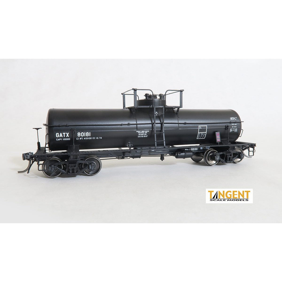 Tangent GATX “Black Lease 12-1974+” GATC 1957-design 8000 Gal. Welded Tank Car #80178