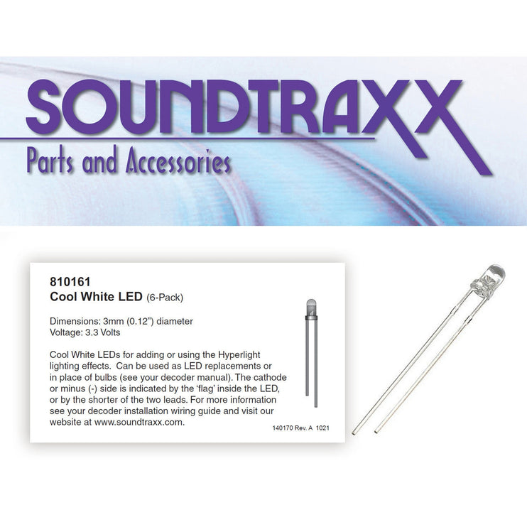 Soundtraxx 3mm LED 6-pack, Cool-White