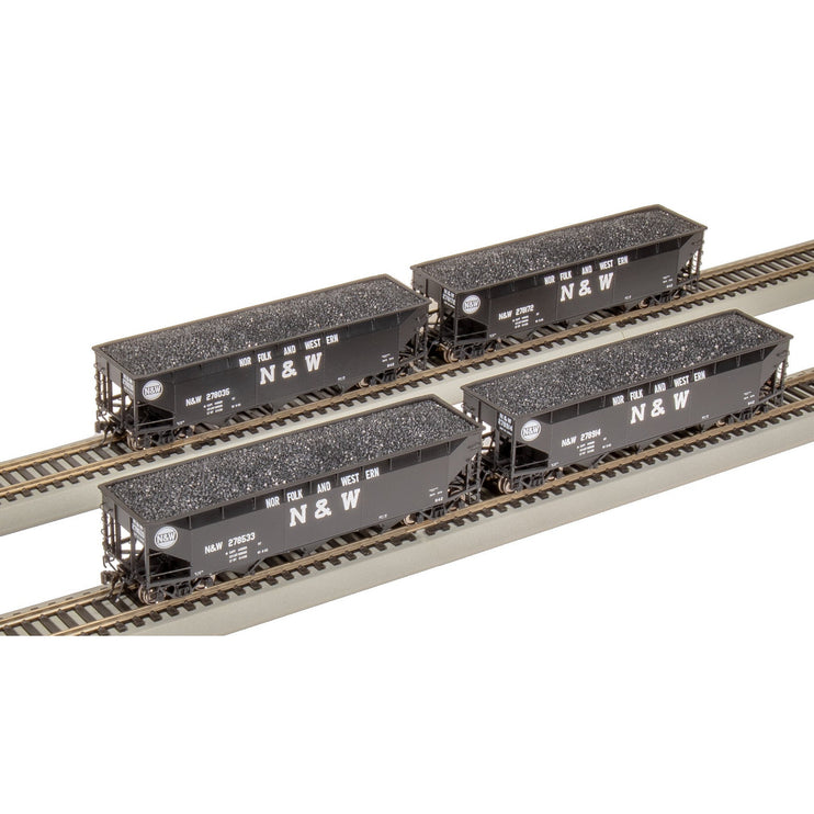 Broadway Limited HO Scale AAR 70t 3-Bay Hoppers 4pk N&W