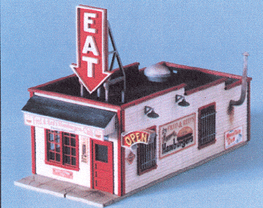 Blair Line 90 Fred & Red's Hamburgers Kit - 1-1/8 x 2-1/2" 2.9 x 6.4cm N Scale