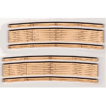 Blair Line 11 2-Lane Curved Laser-Cut Wood Grade Crossing 2-Pack 12-14" Radius N Scale