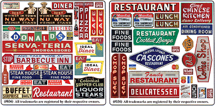 Blair Line 36 Printed Storefront & Advertising Signs Restaurant & Cafe Signs N Scale