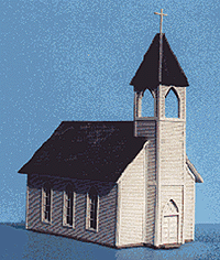 Blair Line 69 Church Kit - 3 x 1-7/8 x 4" 7.5 x 4.6 x 10cm N Scale