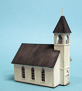 Blair Line 169 Wood Frame Church Kit - 4-7/8 x 3 x 6-1/2" 12.2 x 7.5 x 16.2cm HO Scale