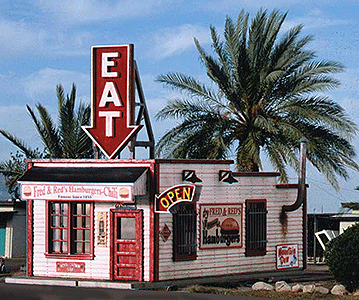 Blair Line 190 Fred & Red's Hamburgers Kit - 2 x 4-1/2" 5 x 11.2cm HO Scale