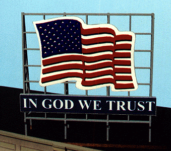 Blair Line 1520 Laser-Cut Wood Billboards - Small for Z N & HO Patriotic US Flag - Includes 4 Slogans A Scale