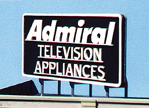 Blair Line 1506 Laser-Cut Wood Billboards - Small for Z N & HO Admiral Television Appliances - 2-1/4" Wide x 1-3/8" Wide 5.7 x 3.5cm A Scale