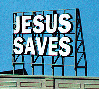 Blair Line 1507 Laser-Cut Wood Billboards - Small for Z N & HO Jesus Saves - 2-1/4" Wide x 1-5/8" Tall 5.7 x 4.1cm A Scale