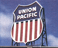 Blair Line 1509 Laser-Cut Wood Billboards - Small for Z N & HO Union Pacific (Shield Herald) - 1-1/2" Wide x 2" Tall 3.8 x 5.1cm A Scale