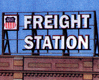 Blair Line 1503 Laser-Cut Wood Billboards - Small for Z N & HO Freight Station w/30 Railroad Heralds 2-1/2" Wide x 1-3/8" Tall 6.2 x 3.4cm A Scale