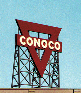 Blair Line 1515 Laser-Cut Wood Billboards - Small for Z N & HO Conoco - 1-7/8 x 2-1/8" 4.8 x 5.4cm A Scale