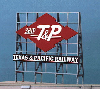 Blair Line 1531 Laser-Cut Wood Billboard - Small for Z N & HO Ship T&P "Texas & Pacific Railway" 1 5/8" Wide x 1 5/8" Tall A Scale