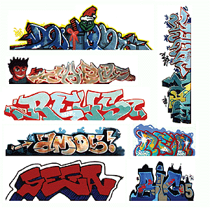 Blair Line 1246 Mega Set Modern "Tagger" Graffiti Decals #3 pkg(8) N Scale