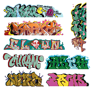 Blair Line 1248 Mega Set Modern "Tagger" Graffiti Decals #5 pkg(8) N Scale