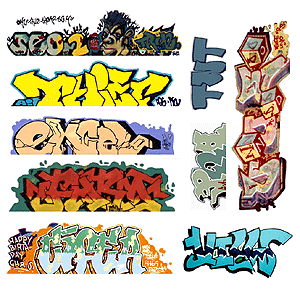 Blair Line 1249 Mega Set Modern "Tagger" Graffiti Decals #6 pkg(9) N Scale